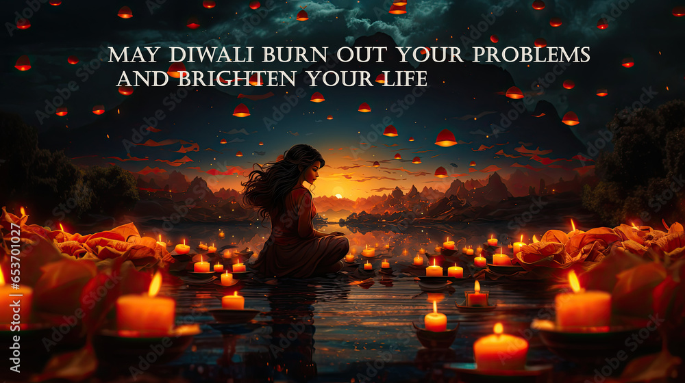 May Diwali burn out your problems and brighten your life. Greeting indian holdiday card. May Diwali burn out your problems and brighten your life. Greeting indian holdiday card.