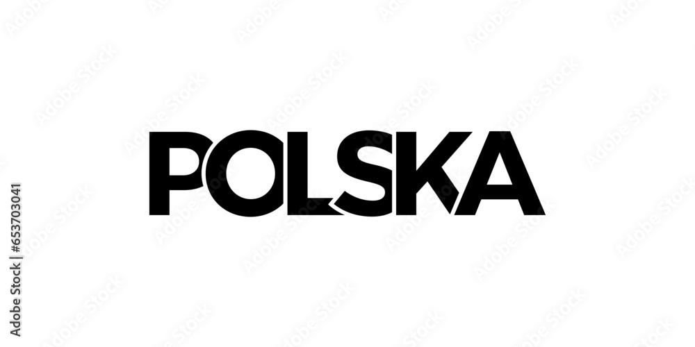 Poland emblem. The design features a geometric style, vector illustration with bold typography in a modern font. The graphic slogan lettering. Poland emblem. The design features a geometric style, vector illustration with bold typography in a modern font. The graphic slogan lettering.
