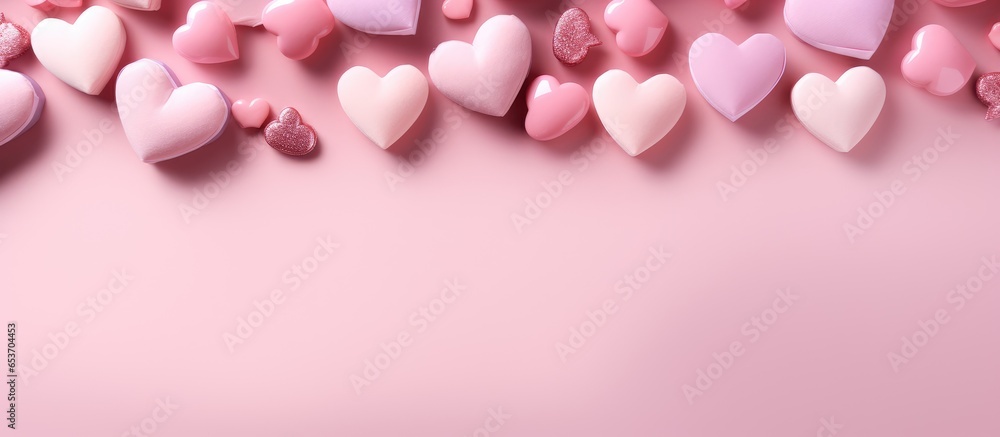 Abstract pink background for St Valentine s Day with hearts