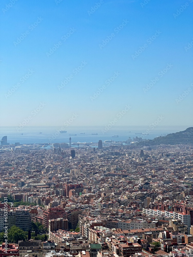 Magnificent View of Barcelona, Spain from the Bunkers of Carmel