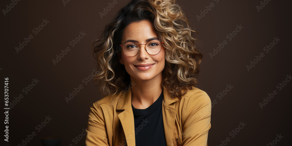 Portrait of businesswoman in a dark background Portrait of businesswoman in a dark background
