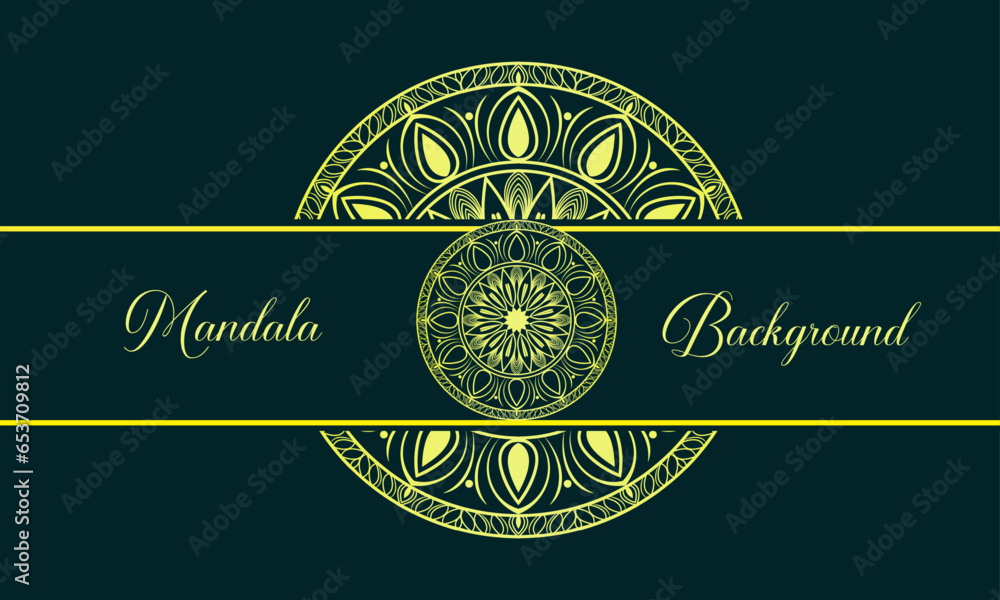 Decorative golden floral ornamental mandala
background  design for cover, card, print, poster, banner, brochure, invitation.