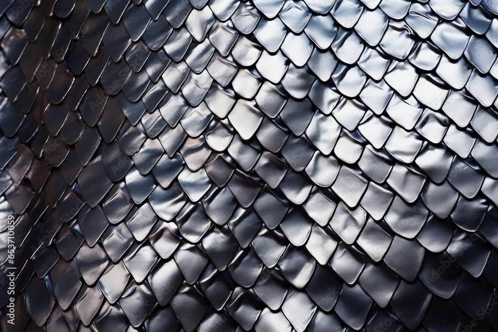 Texture of snake or dragon gradient silver and metallic scales Texture of snake or dragon gradient silver and metallic scales