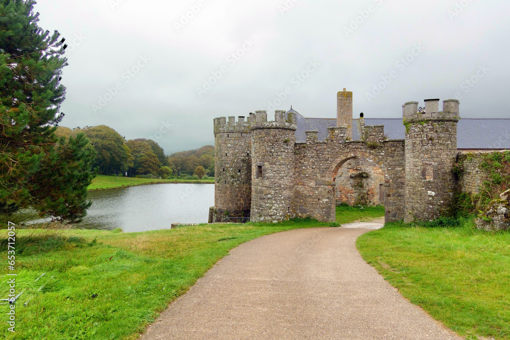 Naklejka premium Flamanville castle in the Cotentin region of Normandy, France