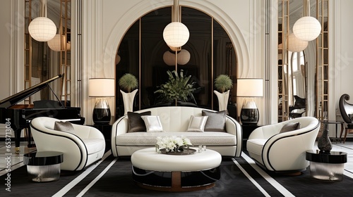 Elegant Art Deco Interior with Luxurious Furnishings © Creative Station