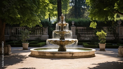 Elegant Fountain in a French Palace Garden