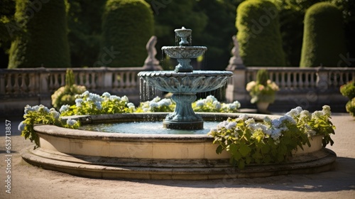 Elegant Fountain in a French Palace Garden