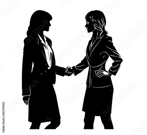 Business Woman Handshake Silhouette