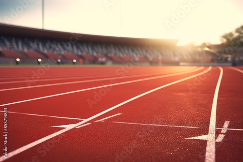 Close Up Shot of Track Field