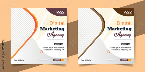 Digital marketing social media and Instagram, Facebook post template banner