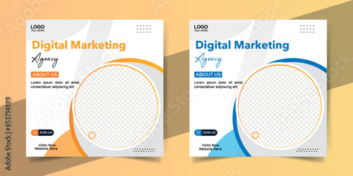 Digital marketing social media and Instagram, Facebook post template banner