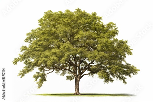 Isolated American elm tree. Generative AI photo