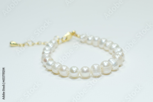 Freshwater Pearl jewelry display on white background