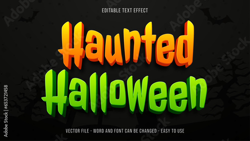 Editable text effect scary haunted halloween theme mock up