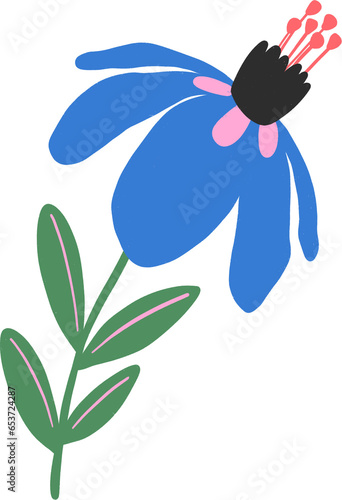 Abstract Modern Naive Flower