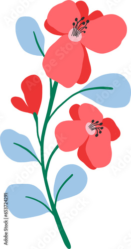 Abstract Modern Naive Flower