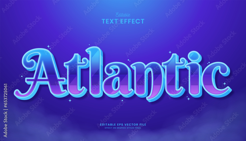 decorative atlantic blue editable text effect vector design decorative atlantic blue editable text effect vector design
