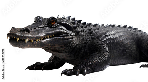 black crocodile. Isolated on Transparent background.