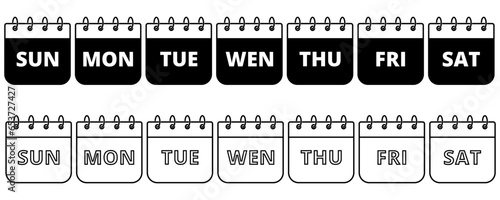 weekly Calendar web buttons.black white Calendar web icon