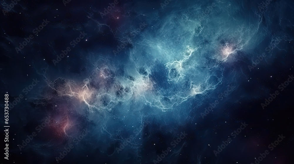 Glowing Galaxy Nebula in Outer Space - obrazy, fototapety, plakaty 
