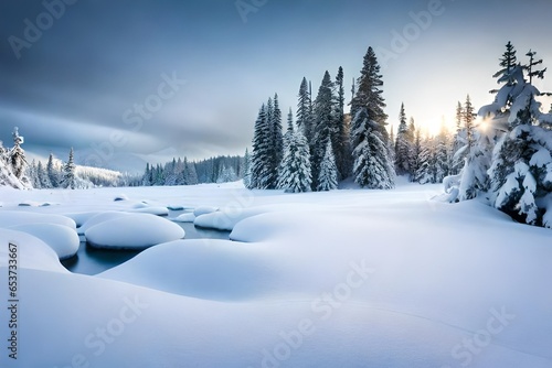 winter landscape in the mountains