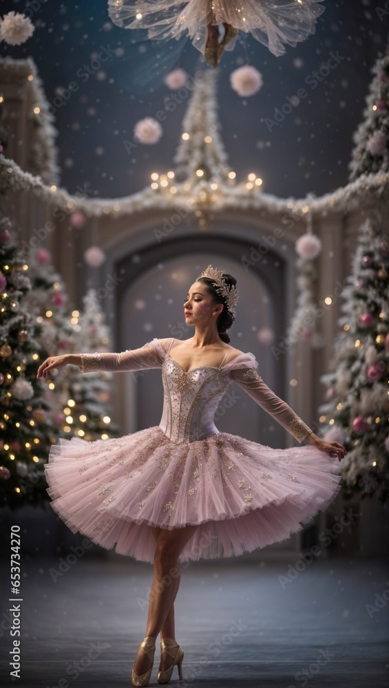The Nutcracker ballet, with the Sugar Plum Fairy in Christmas time