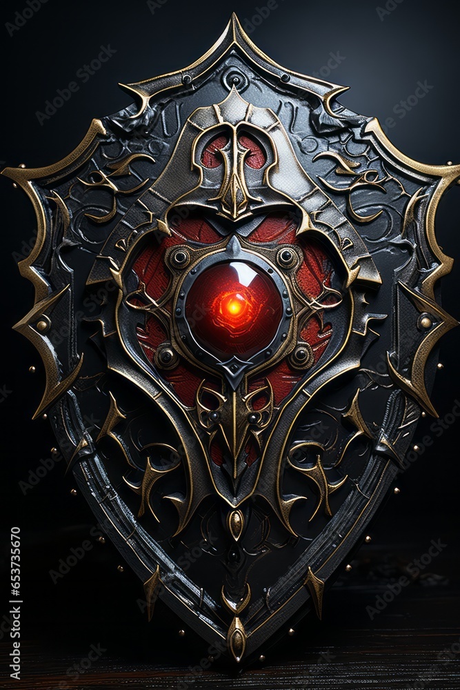 Fototapeta premium dark fantasy shield 
