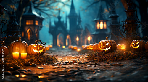 Ghostly shadows dance across the Midnight Halloween House's darkened windows