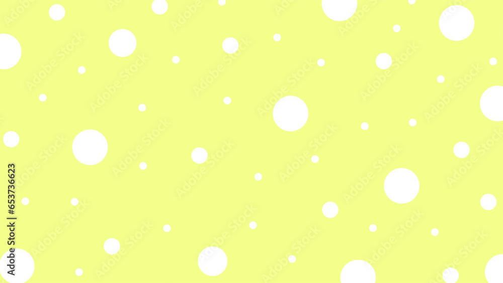 Yellow background with white dots	