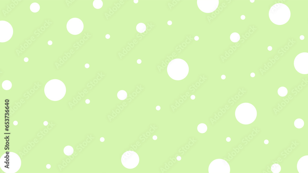 Green background with white dots	