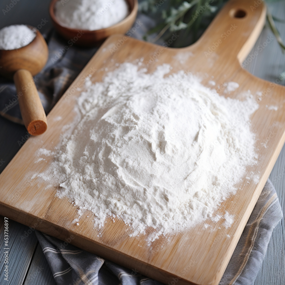 flour on a board flour on a board