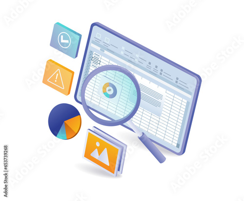 Excel analyst application screen concept
