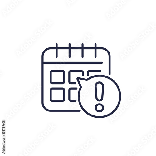 appointment alert line icon with a calendar