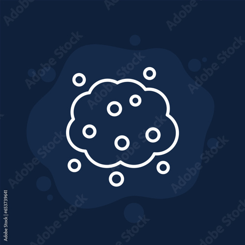 Dust icon with a cloud, line vector