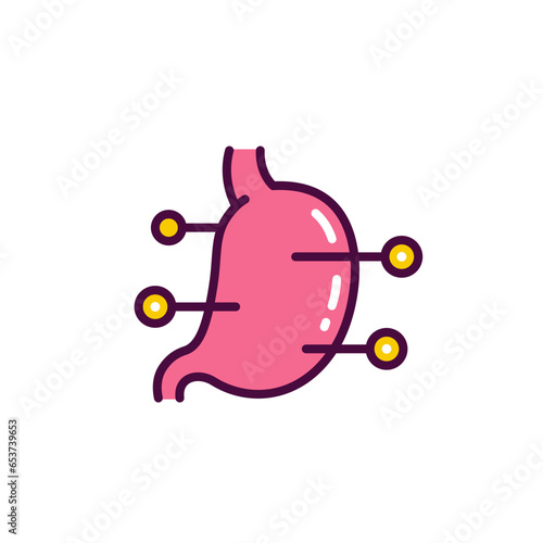 gastroenterology icon with a stomach, vector