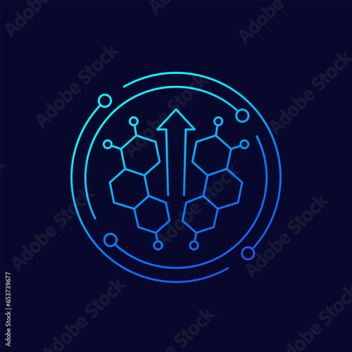 hormonal boost, increase hormone levels icon, linear design