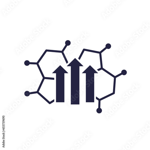 hormonal boost icon on white, hormone booster