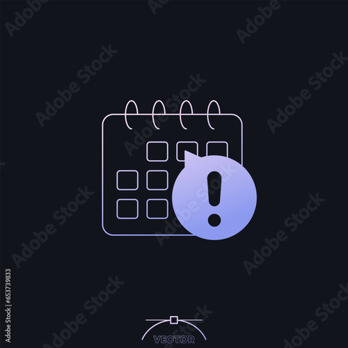 warning icon with calendar or schedule