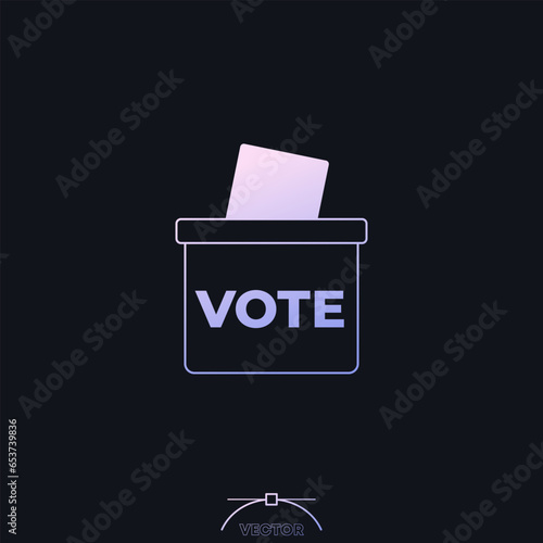 voting ballot box icon with gradient
