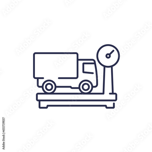 truck weight, scales icon in line design