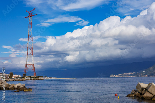 Obraz na płótnie Pylon of the Torre Faro lighthouse on the island of Sicily w salonie