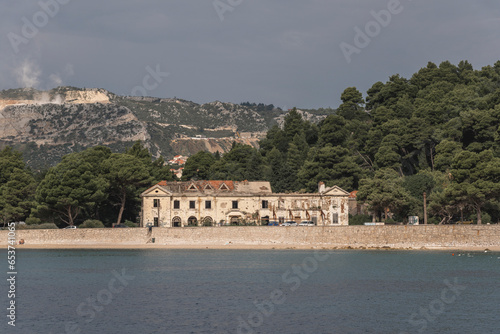 Fototapeta Naklejka Na Ścianę i Meble -  Kupari beach resort from the sea