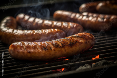 Sausages on the grill generative AI