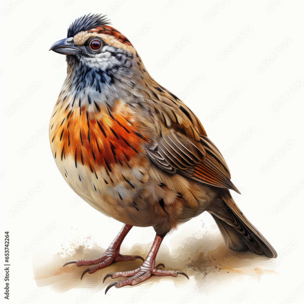Fototapeta premium watercolor Quail clipart, Generative Ai