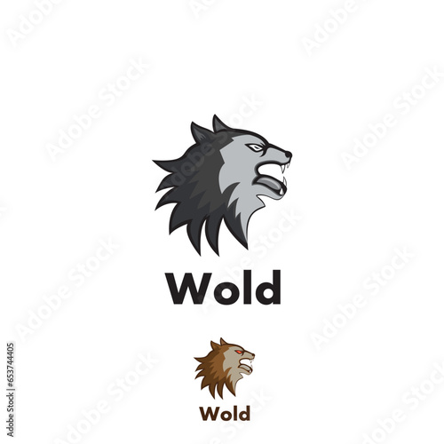 modern minimalist wolf head logo