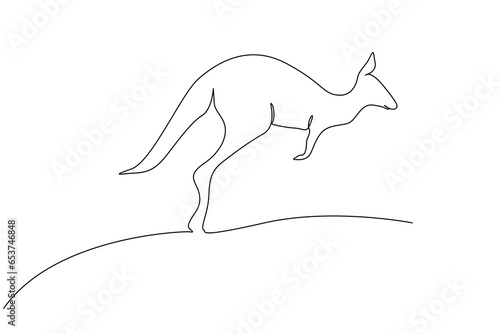 kangaroo jumping nature simple line art design