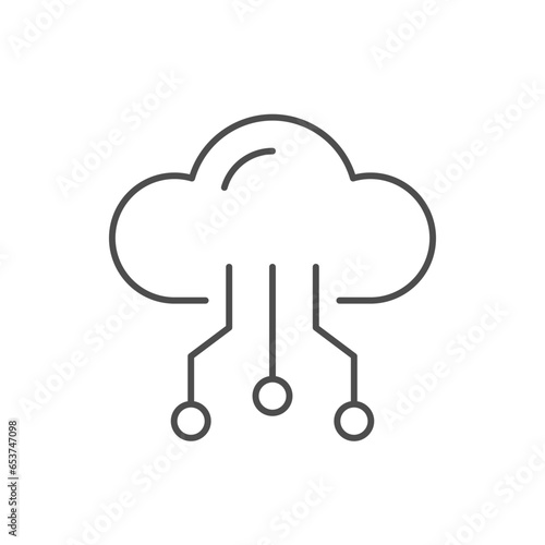 Cloud storage line outline icon