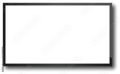 Realistic TV screen on a isolated baskgound. 3d blank led monitor - stock vector.