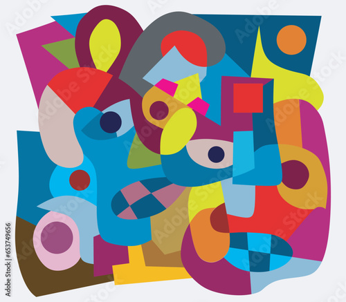 colorful abstract mural art for decoration