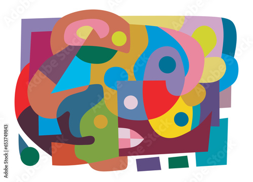 colorful abstract mural art for decoration